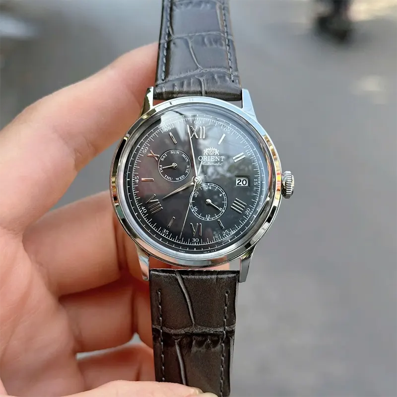 Orient Bambino Version 8 Automatic Leather Men's Watch- RA-AK0704N